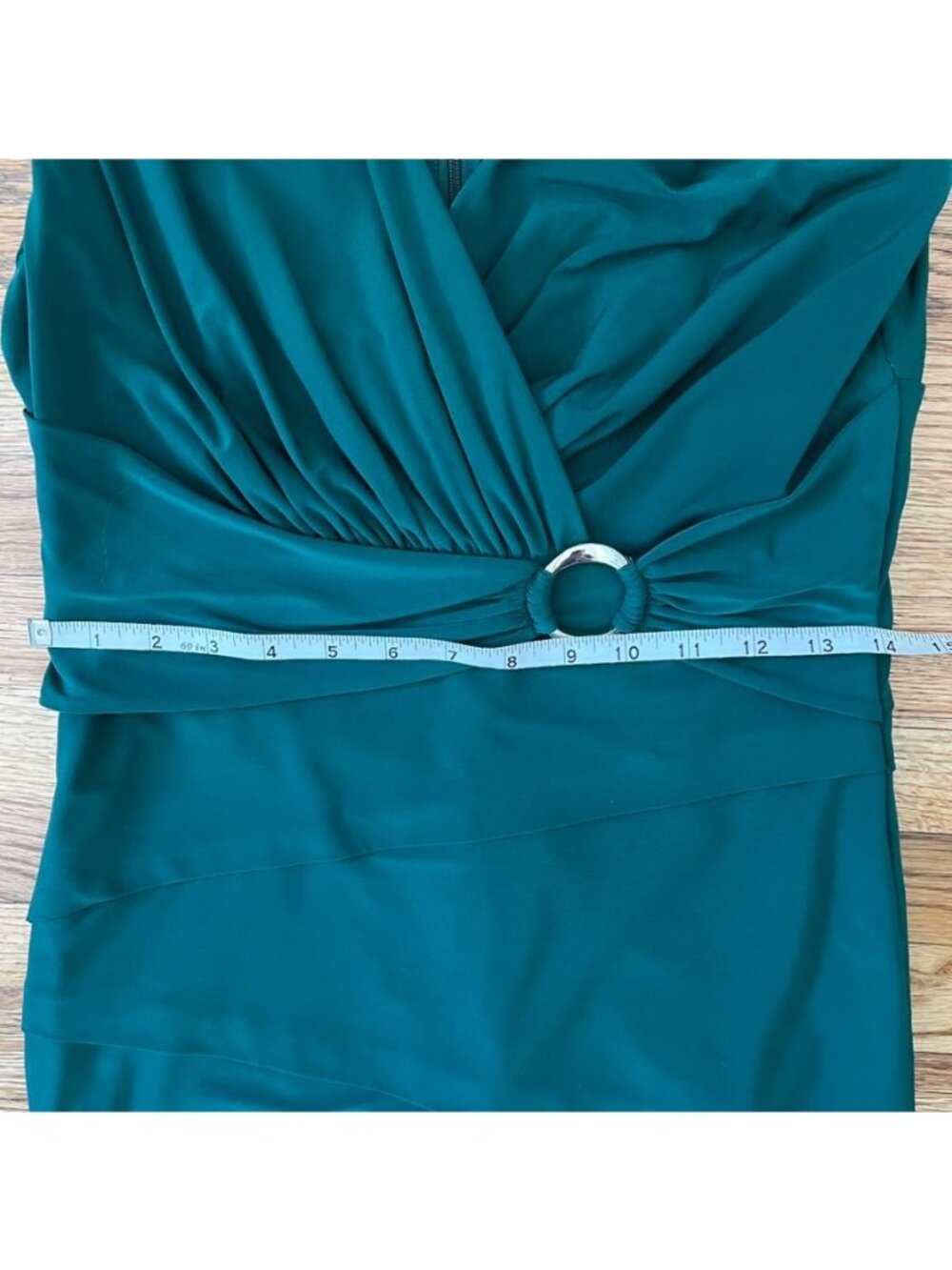 White House Black Market Emerald Dress 8 Slimming Tiered Midi Classic Hourglass - Picture 10 of 10